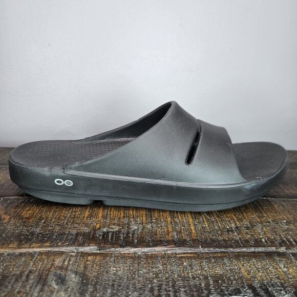Oofos Ooahh Mens Size 12 Recovery Slip-On Comfort Flip Flops Sandals Black - Picture 5 of 11